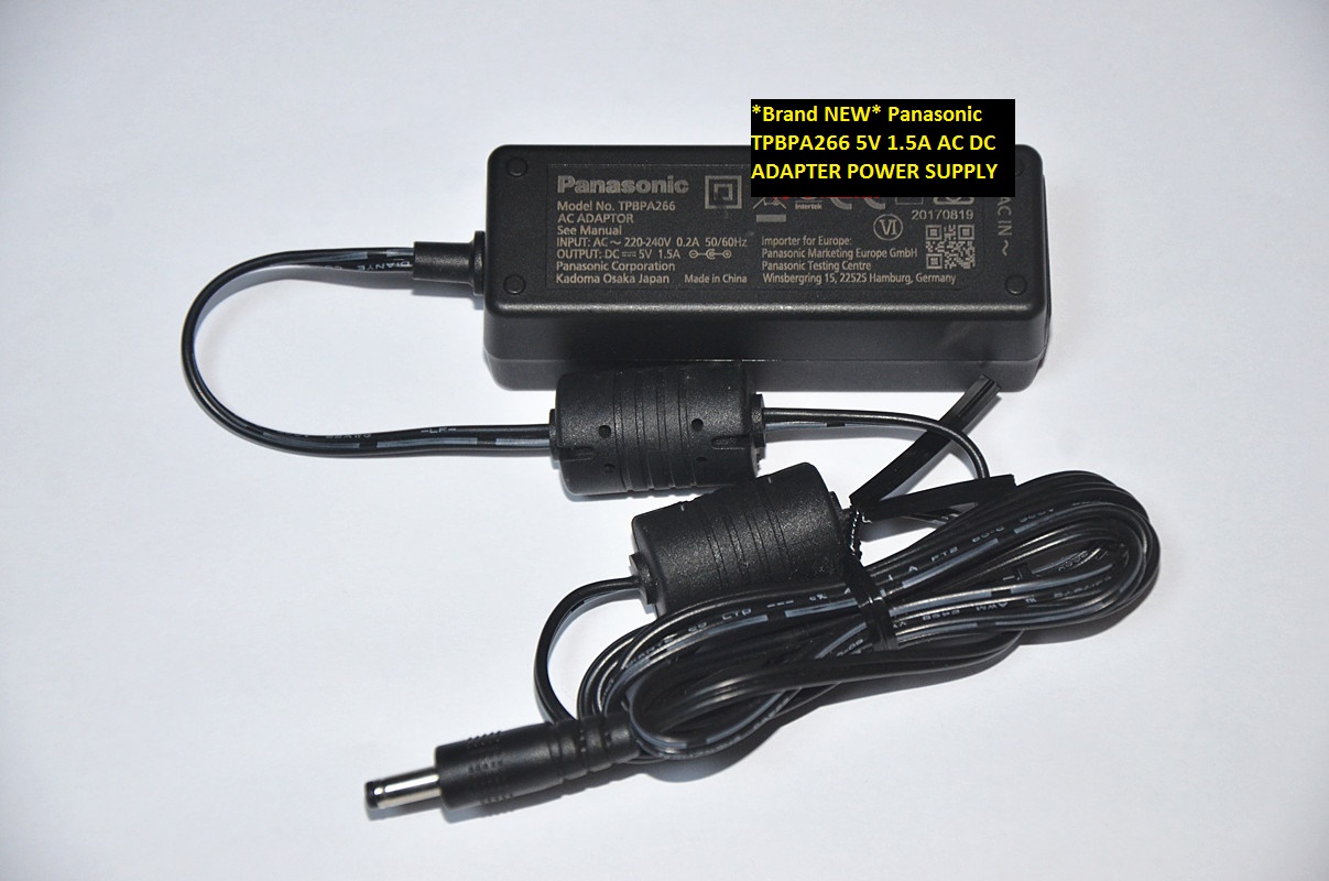 *Brand NEW* AC100-240V Panasonic 5V 1.5A 4.0*1.7 AC DC ADAPTER TPBPA266 POWER SUPPLY - Click Image to Close